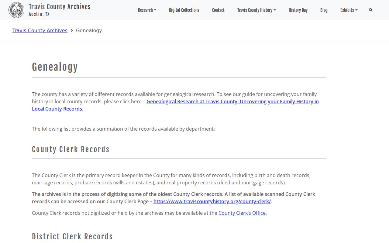 Austin city directory research at Travis County Archives