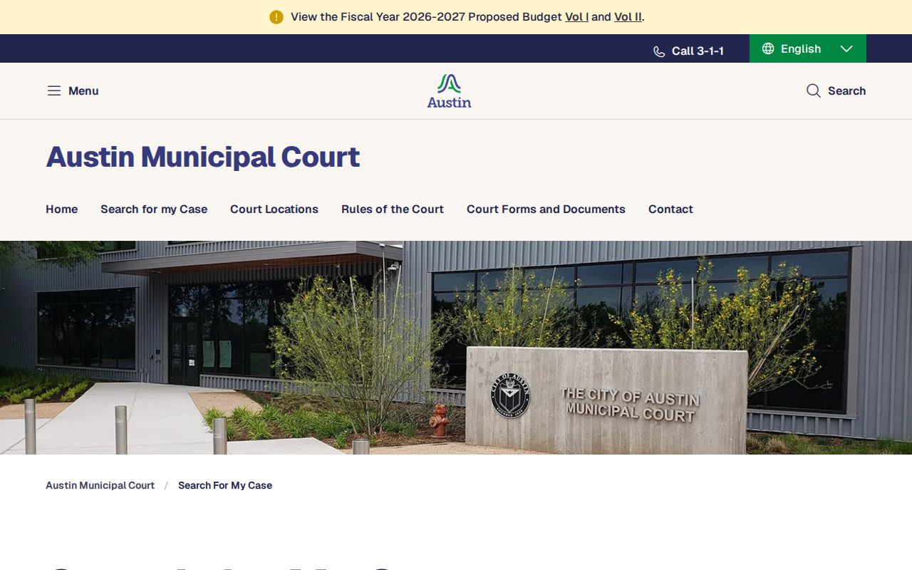 Austin resident lookup using the Austin Municipal Court case search