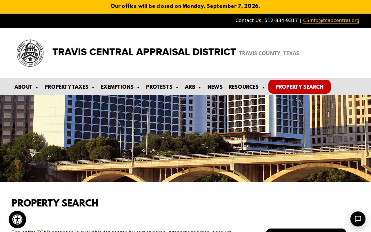 Austin street directory TCAD property search
