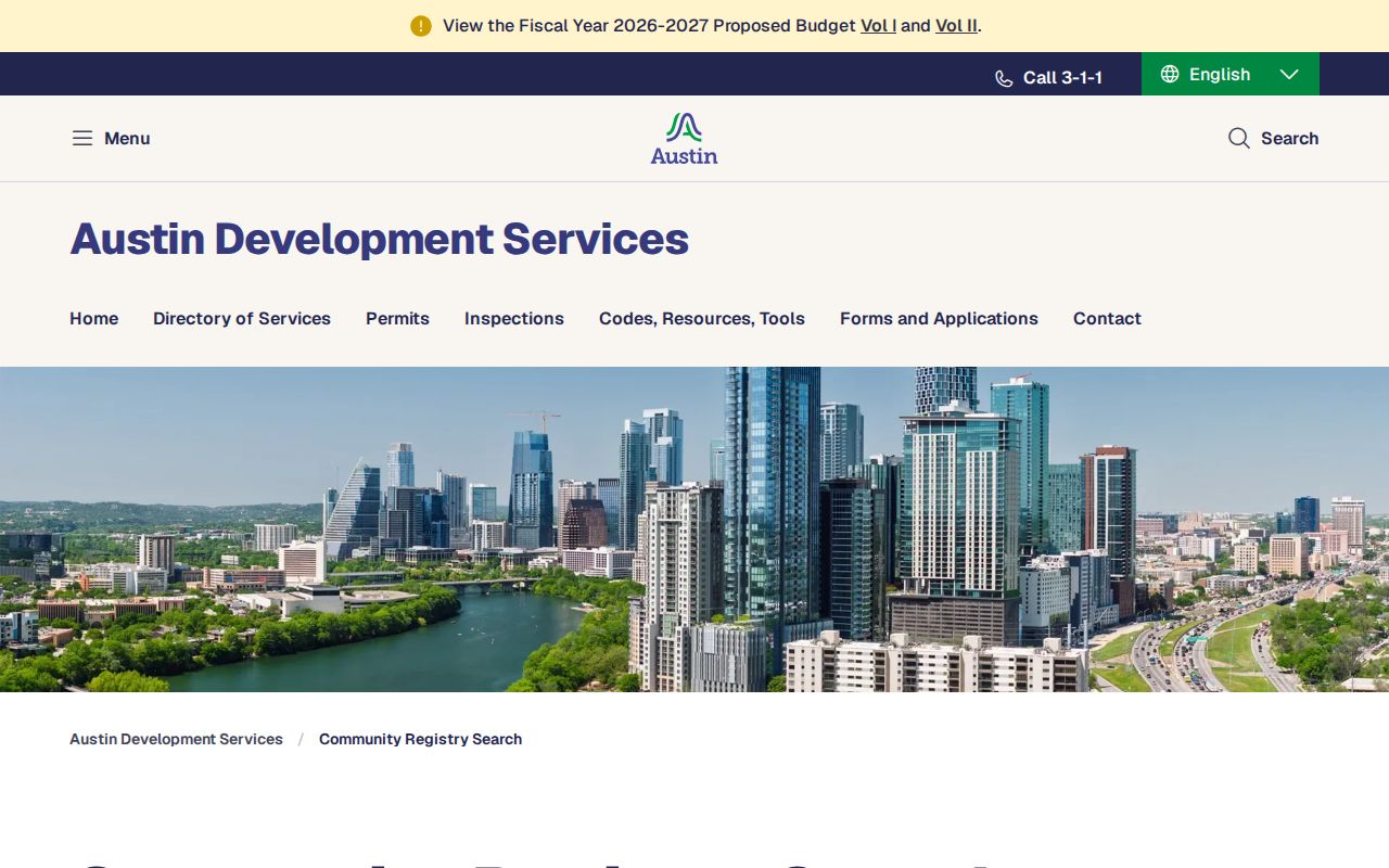 Austin ZIP code directory Community Registry search